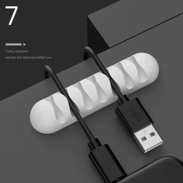Minimal Silicone Cable Organizer Clip – Desk & Workspace Declutter