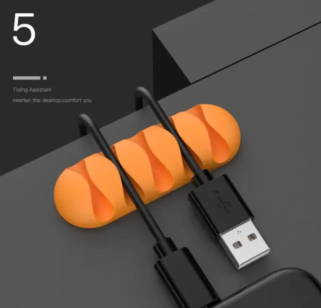 Minimal Silicone Cable Organizer Clip – Desk & Workspace Declutter