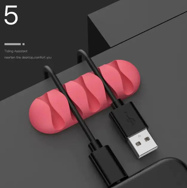 Minimal Silicone Cable Organizer Clip – Desk & Workspace Declutter