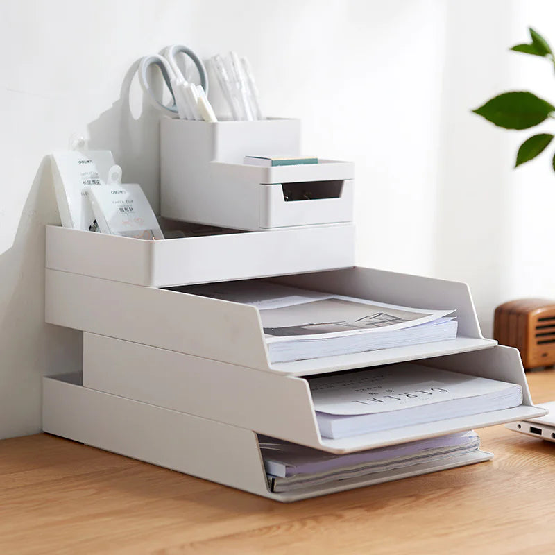 Minimalist Desk Organizer with Drawers & File Storage – ZenStation Edition