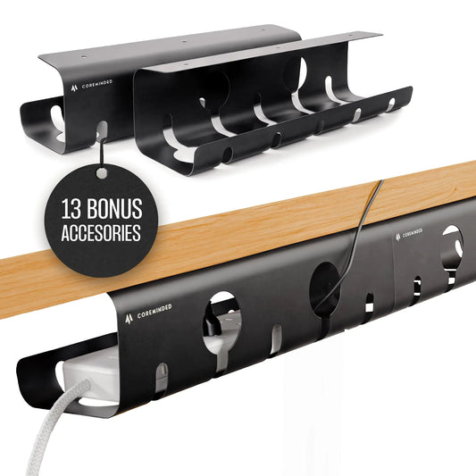 ZenStationStore No-Drill Under Desk Cable Management Tray (2-Pack)