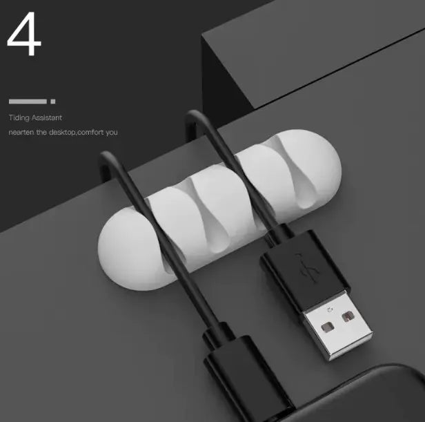 Minimal Silicone Cable Organizer Clip – Desk & Workspace Declutter