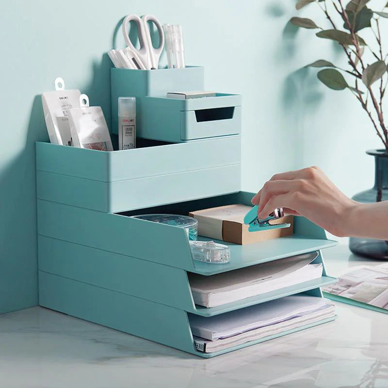 Minimalist Desk Organizer with Drawers & File Storage – ZenStation Edition